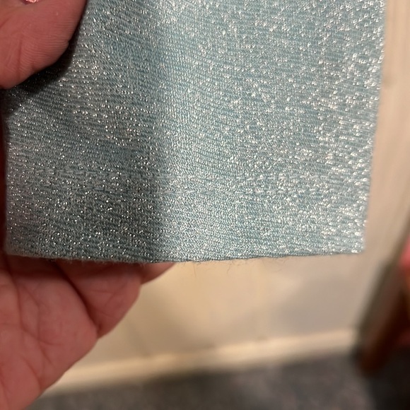 Liz Claiborne Sparkly sea foam green long sleeve top size large - Picture 5 of 10